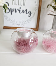 Load image into Gallery viewer, Ombre Feather Filled Glass Candle Holders