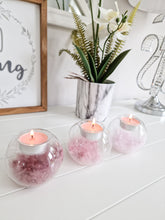 Load image into Gallery viewer, Ombre Feather Filled Glass Candle Holders