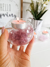 Load image into Gallery viewer, Ombre Feather Filled Glass Candle Holders