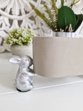 Load image into Gallery viewer, Silver Bunny Held Grey Cement Pot