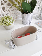 Load image into Gallery viewer, Silver Bunny Held Grey Cement Pot