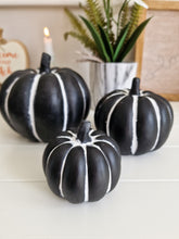 Load image into Gallery viewer, Black & White Rustic Cement Pumpkin