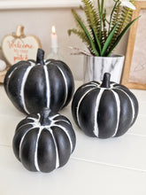 Load image into Gallery viewer, Black & White Rustic Cement Pumpkin