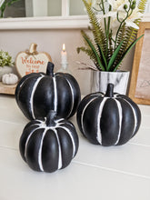 Load image into Gallery viewer, Black & White Rustic Cement Pumpkin