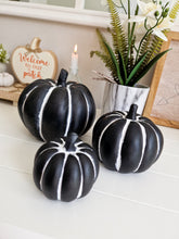 Load image into Gallery viewer, Black & White Rustic Cement Pumpkin