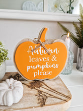 Load image into Gallery viewer, Autumn Leaves &... Orange Pumpkin Shaped Block