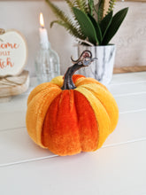 Load image into Gallery viewer, Orange Velvet Autumnal Short Faux Pumpkin