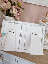 Load image into Gallery viewer, White Natural Wood Double Heart Photo Frame