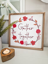 Load image into Gallery viewer, Gather Together Autumn Leaf Framed Plaque
