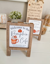 Load image into Gallery viewer, Autumnal Pumpkin Mini Decorative Sign Stand