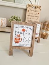 Load image into Gallery viewer, Autumnal Pumpkin Mini Decorative Sign Stand