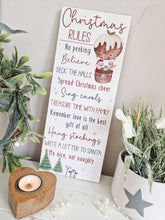 Load image into Gallery viewer, White Christmas Rules Festive Plaque