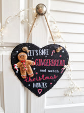 Load image into Gallery viewer, Heart Shaped Slate 3D Gingerbread Plaque