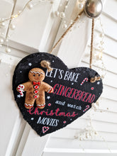 Load image into Gallery viewer, Heart Shaped Slate 3D Gingerbread Plaque
