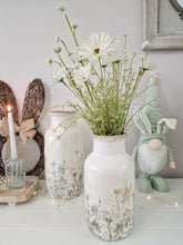Load image into Gallery viewer, Wild Neutral Toned Floral Ivory Ceramic Rustic Vase