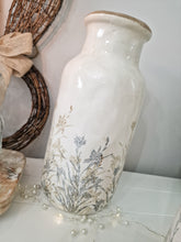 Load image into Gallery viewer, Wild Neutral Toned Floral Ivory Ceramic Rustic Vase