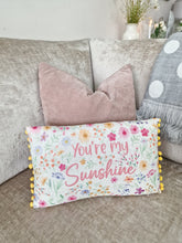 Load image into Gallery viewer, Bright Floral Summer 'You're My Sunshine' Pom Pom Cushion