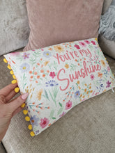 Load image into Gallery viewer, Bright Floral Summer 'You're My Sunshine' Pom Pom Cushion