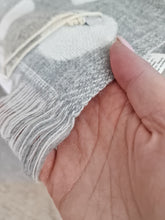 Load image into Gallery viewer, Retreat Home Soft Dove Grey Woven Fringe Polka Dot Throw