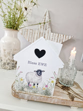 Load image into Gallery viewer, Bless Ewe Sheep Floral White Wooden Tissue Box
