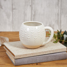 Load image into Gallery viewer, Cream Round Embossed Heart Two Tone Mug