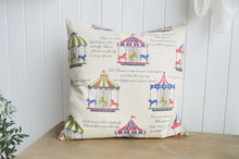 Load image into Gallery viewer, Vintage Style Linen Mix Feather Filled Carousel Cushion