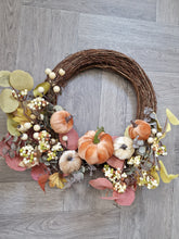 Load image into Gallery viewer, Rustic Autumnal Foliage Pumpkin Seasonal Decorative Willow Wreath