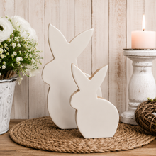 Load image into Gallery viewer, Glossy Light Taupe Natural Wood Bunny Figure