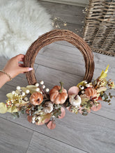 Load image into Gallery viewer, Rustic Autumnal Foliage Pumpkin Seasonal Decorative Willow Wreath