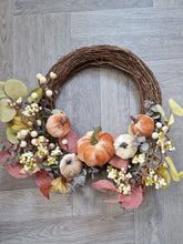 Load image into Gallery viewer, Rustic Autumnal Foliage Pumpkin Seasonal Decorative Willow Wreath