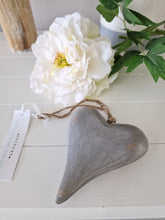 Load image into Gallery viewer, Grey Chubby Natural Wooden Hanging Heart