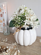 Load image into Gallery viewer, Rustic White Ceramic Pumpkin Shaped Pot Set Of 2