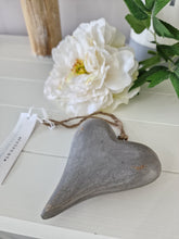 Load image into Gallery viewer, Grey Chubby Natural Wooden Hanging Heart