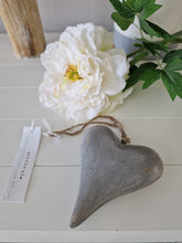 Load image into Gallery viewer, Grey Chubby Natural Wooden Hanging Heart