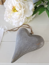 Load image into Gallery viewer, Grey Chubby Natural Wooden Hanging Heart