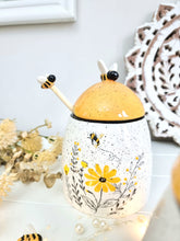 Load image into Gallery viewer, Yellow Bee Honey Pot With Drizzle Stick