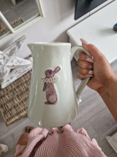Load image into Gallery viewer, Country Cottage Stoneware Embossed Bunny Rabbit Jug