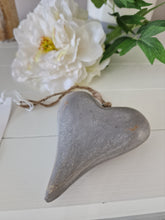 Load image into Gallery viewer, Grey Chubby Natural Wooden Hanging Heart
