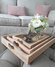 Load image into Gallery viewer, Natural White Wash Mango Wood Heart Tray