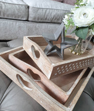 Load image into Gallery viewer, Natural White Wash Mango Wood Heart Tray