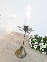 Load image into Gallery viewer, Bronze Snowflake Dinner Candle Stick