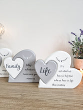 Load image into Gallery viewer, Grey & White Heart In Heart Plaque
