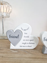 Load image into Gallery viewer, Grey & White Heart In Heart Plaque