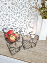 Load image into Gallery viewer, Grey Heart Shaped Wire Baskets