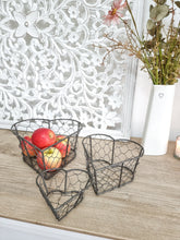 Load image into Gallery viewer, Grey Heart Shaped Wire Baskets