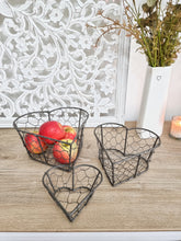 Load image into Gallery viewer, Grey Heart Shaped Wire Baskets