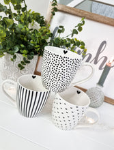 Load image into Gallery viewer, White & Black Assorted Heart Mug
