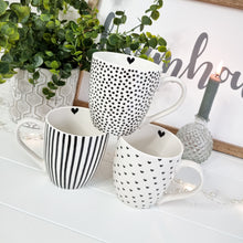 Load image into Gallery viewer, White & Black Assorted Heart Mug
