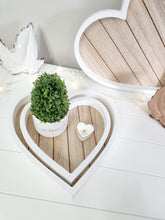 Load image into Gallery viewer, Natural T&G Heart Shaped Tray With White Trim