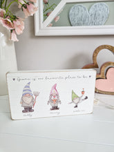 Load image into Gallery viewer, Gnome Family Of 3 White Wooden Block